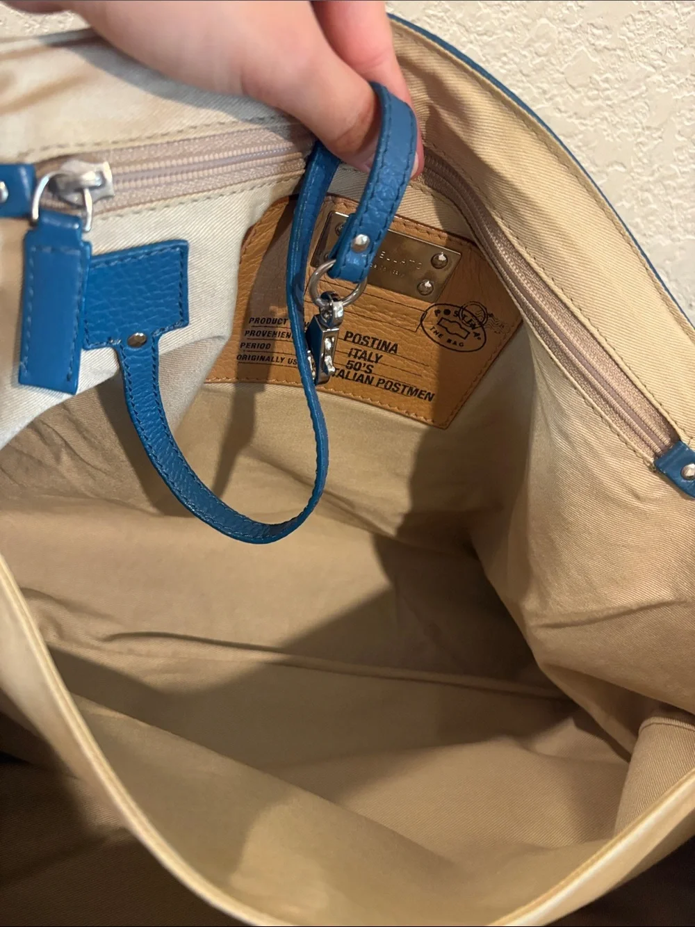 Zanellato Postina Leather Handbag Blue